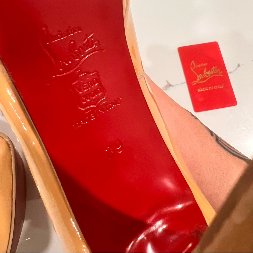 CHRISTIAN LOUBOUTIN BIANCA 120 NUDE PLATFORM STILETTO HEEL PUMPS - Picture 9 of 11